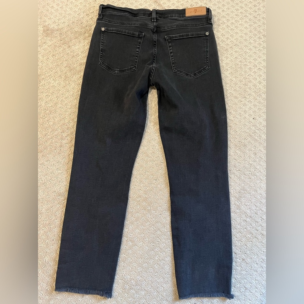 7 Seven for All Mankind Roxanne Ankle Cropped Jeans Black Size 29, inseam 26 - Picture 4 of 7